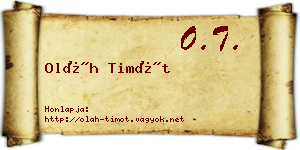 Oláh Timót névjegykártya